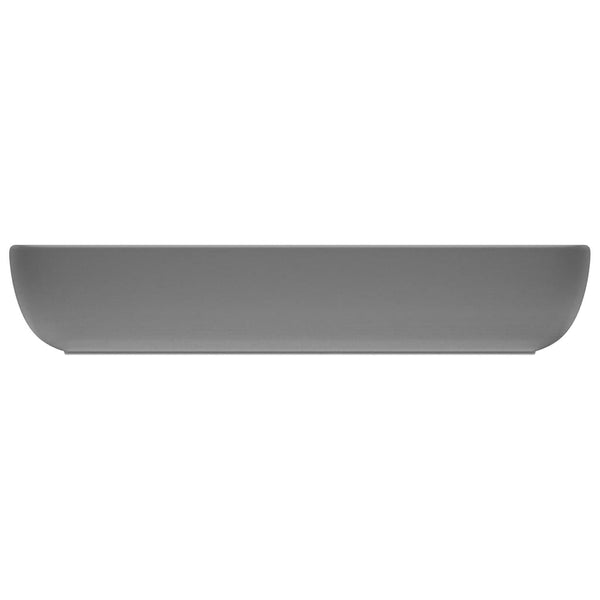vidaXL Luxury Rectangular Wash Basin Matt Dark Grey 71x38 cm Ceramic
