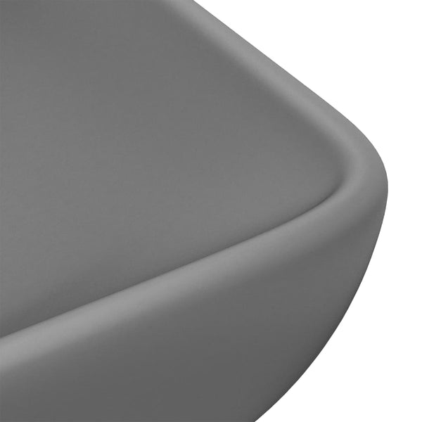 vidaXL Luxury Rectangular Wash Basin Matt Dark Grey 71x38 cm Ceramic