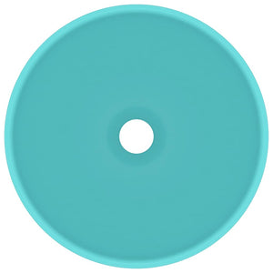 vidaXL Luxury Sink Round Matt Light Green 32.5x14 cm Ceramic