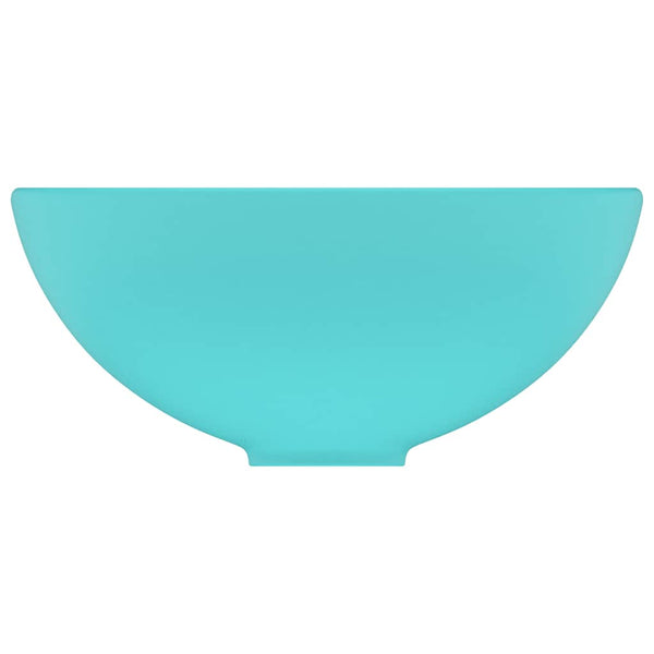 vidaXL Luxury Sink Round Matt Light Green 32.5x14 cm Ceramic