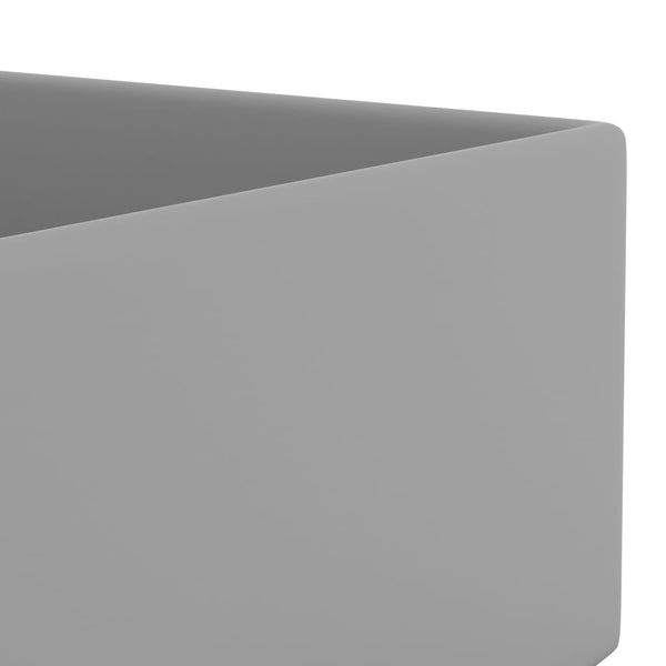 vidaXL Bathroom Sink with Overflow Ceramic Light Gray