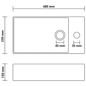 vidaXL Bathroom Sink with Overflow Ceramic Dark Brown
