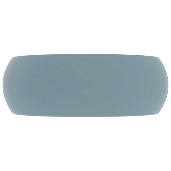 vidaXL Luxury Round Basin Matte Light Blue 40x15 cm Ceramic