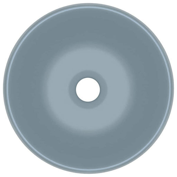 vidaXL Luxury Round Basin Matte Light Blue 40x15 cm Ceramic