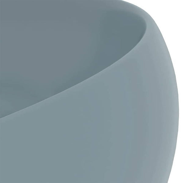 vidaXL Luxury Round Basin Matte Light Blue 40x15 cm Ceramic