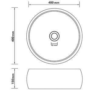 vidaXL Luxury Round Basin Matte Light Blue 40x15 cm Ceramic