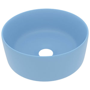 vidaXL Luxury Round Basin Matte Light Blue 40x15 cm Ceramic