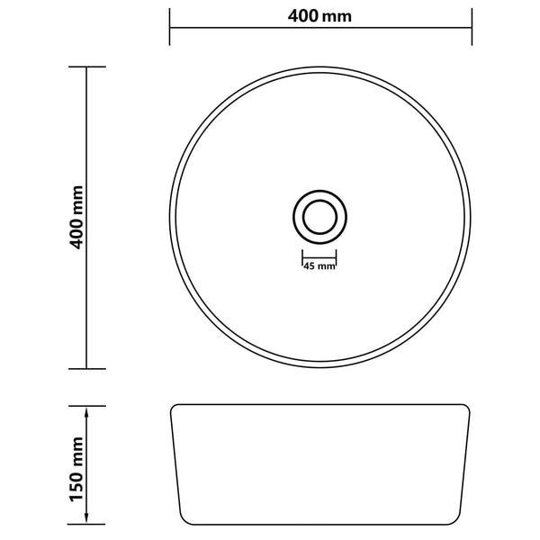 vidaXL Luxury Round Basin Matte Light Blue 40x15 cm Ceramic