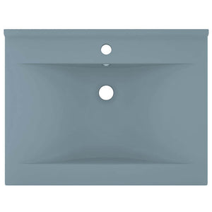 Luxus-Waschbecken mit Hahnloch Matt-Hellblau 60x46 cm Keramik