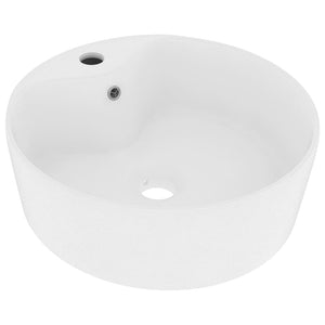 vidaXL Luxury Wash Basin with Overflow Matte White 36x13 cm Ceramic