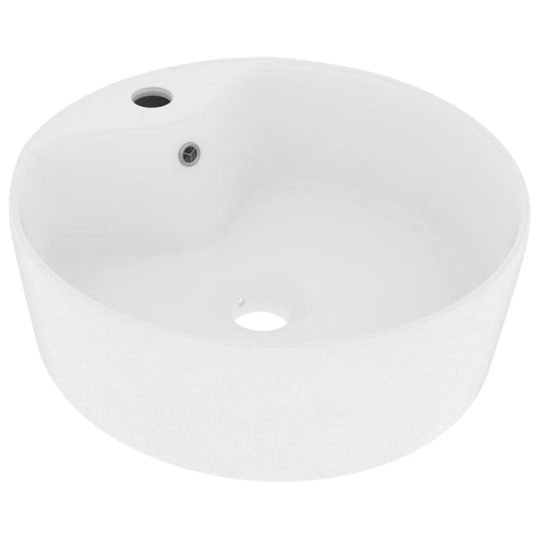 vidaXL Luxury Wash Basin with Overflow Matte White 36x13 cm Ceramic