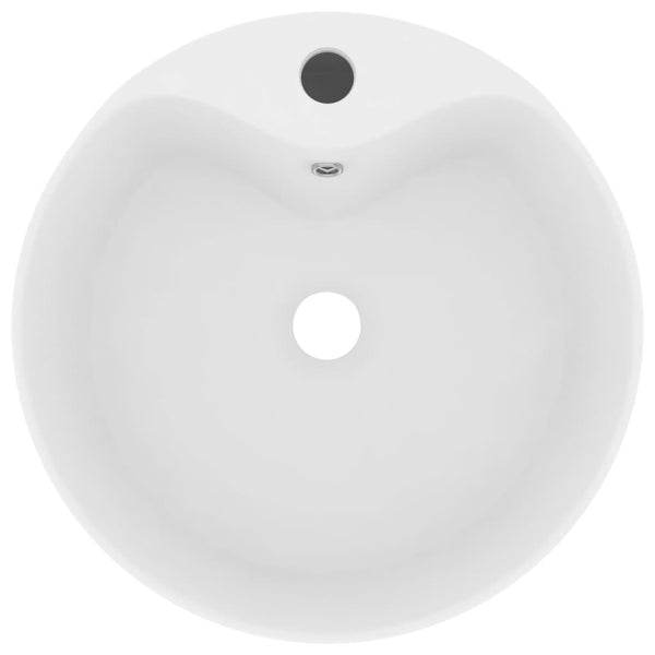 vidaXL Luxury Wash Basin with Overflow Matte White 36x13 cm Ceramic