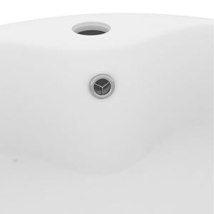 vidaXL Luxury Wash Basin with Overflow Matte White 36x13 cm Ceramic