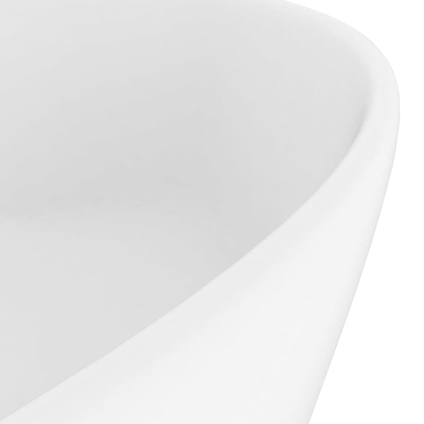 vidaXL Luxury Wash Basin with Overflow Matte White 36x13 cm Ceramic
