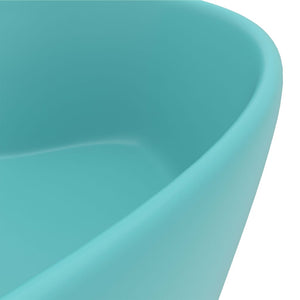 vidaXL Luxury Bathroom Sink with Overflow Matte Light Green 36x13 cm Ceramic