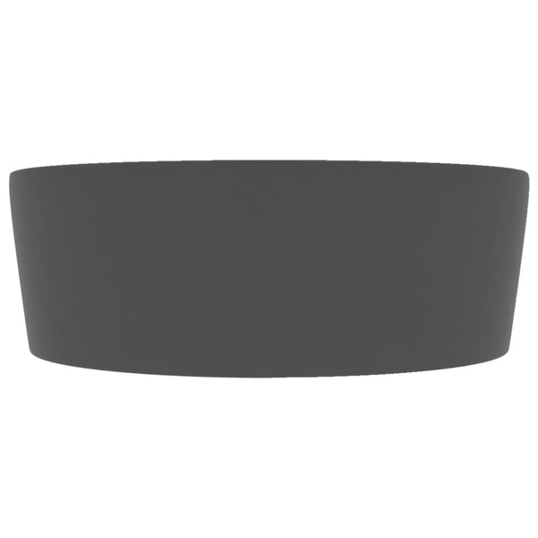 vidaXL Luxury Wash Basin with Overflow Matte Dark Gray 36x13 cm Ceramic