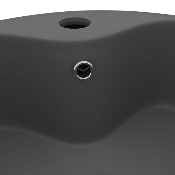 vidaXL Luxury Wash Basin with Overflow Matte Dark Gray 36x13 cm Ceramic