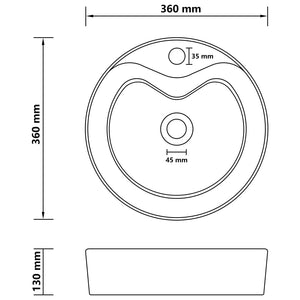 vidaXL Luxury Wash Basin with Overflow Matte Dark Gray 36x13 cm Ceramic