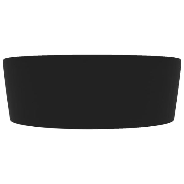 vidaXL Luxury Wash Basin with Overflow Matte Black 36x13 cm Ceramic