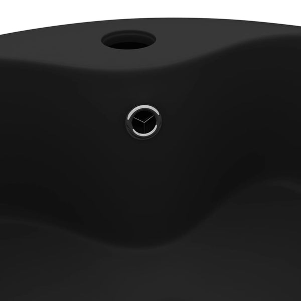 vidaXL Luxury Wash Basin with Overflow Matte Black 36x13 cm Ceramic