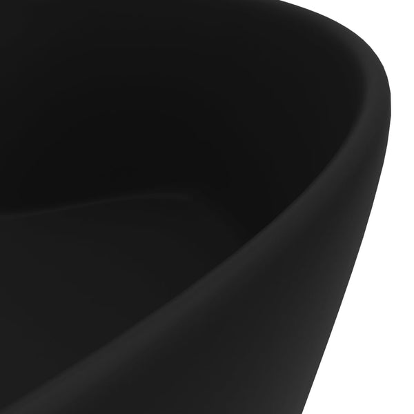 vidaXL Luxury Wash Basin with Overflow Matte Black 36x13 cm Ceramic