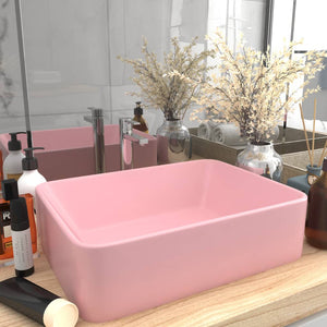 vidaXL Luxury Sink Matte Pink 41x30x12 cm Ceramic