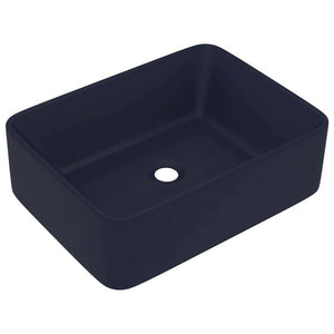 vidaXL Luxury Wash Basin Matte Dark Blue 41x30x12 cm Ceramic