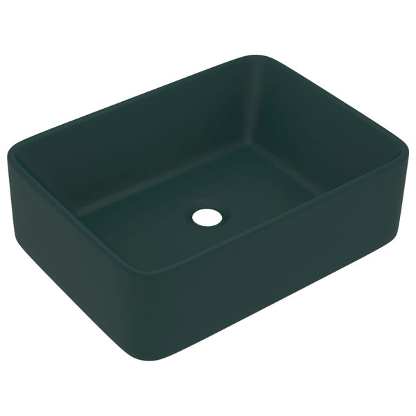 vidaXL Luxury Sink Matte Dark Green 41x30x12 cm Ceramic