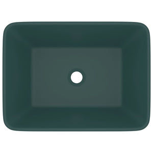 vidaXL Luxury Sink Matte Dark Green 41x30x12 cm Ceramic