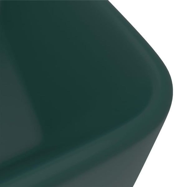 vidaXL Luxury Sink Matte Dark Green 41x30x12 cm Ceramic