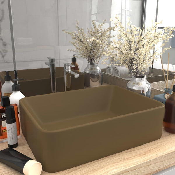 vidaXL Luxury Sink Matte Cream 41x30x12 cm Ceramic