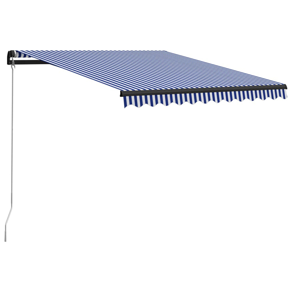 vidaXL Retractable Awning Manual 300 x 250 cm Blue and White
