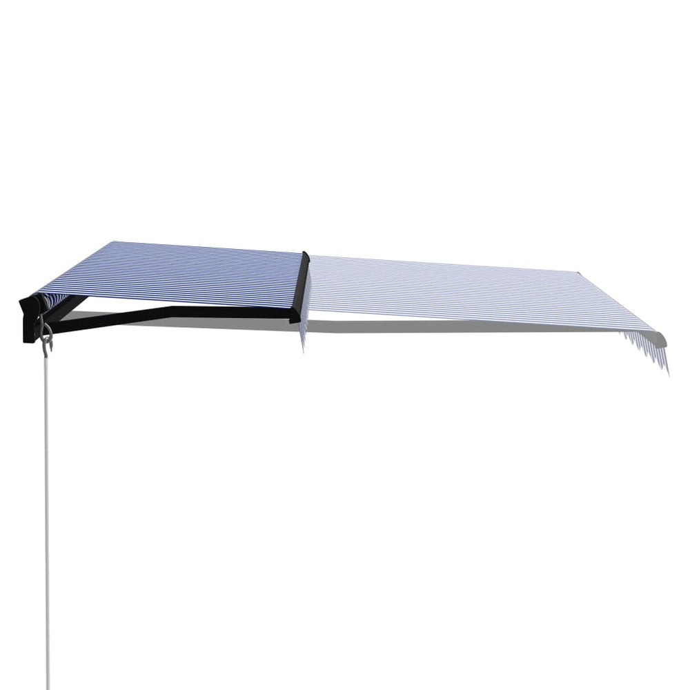 vidaXL Retractable Awning Manual 300 x 250 cm Blue and White
