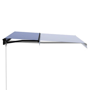 vidaXL Retractable Awning Manual 300 x 250 cm Blue and White
