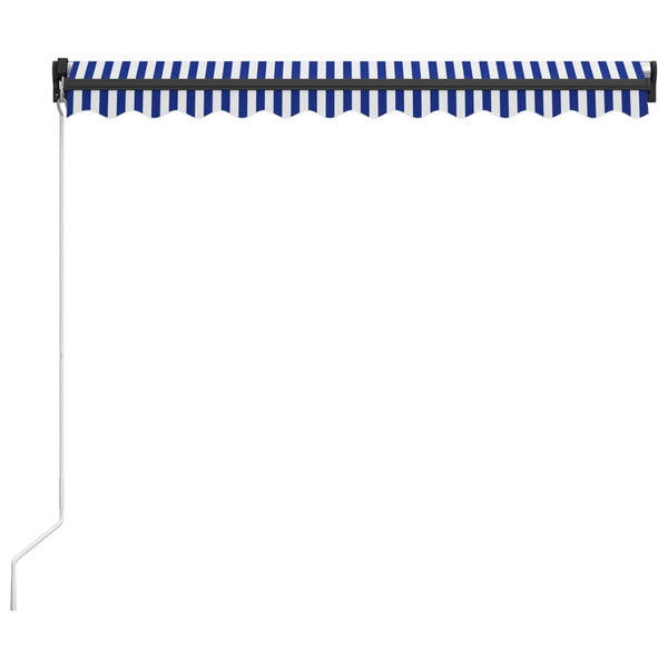 vidaXL Retractable Awning Manual 300 x 250 cm Blue and White