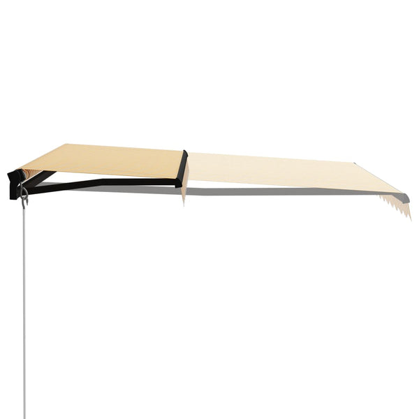 vidaXL Retractable Awning Manual 300 x 250 cm Yellow and White