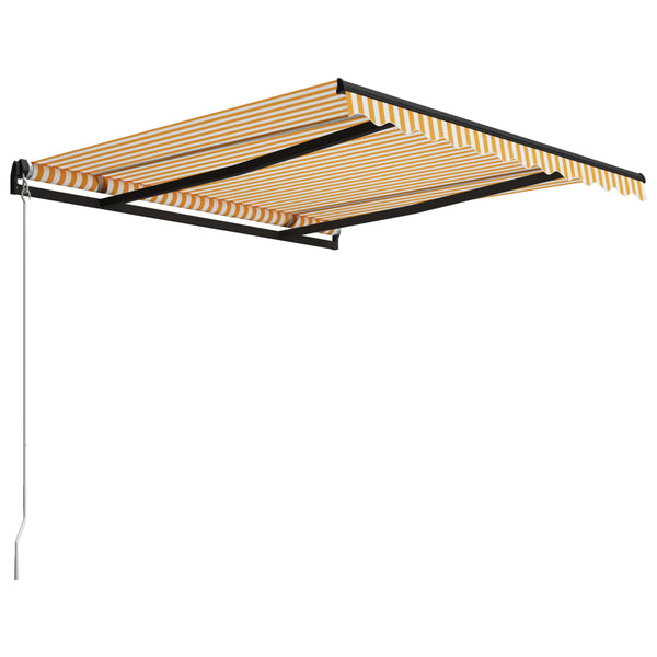 vidaXL Retractable Awning Manual 300 x 250 cm Yellow and White