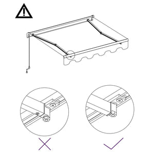 vidaXL Retractable Awning Manual 300 x 250 cm Yellow and White