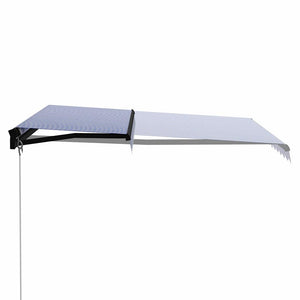 vidaXL Retractable Awning Manual 350 x 250 cm Blue and White