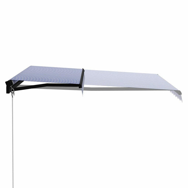 vidaXL Retractable Awning Manual 350 x 250 cm Blue and White