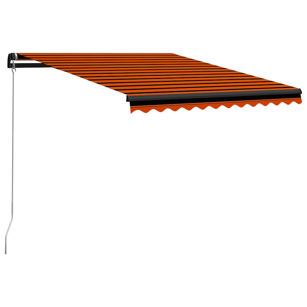 vidaXL Retractable Awning Manual 350 x 250 cm Orange and Brown