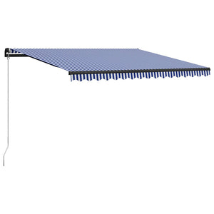 vidaXL Retractable Awning Manual 450 x 300 cm Blue and White