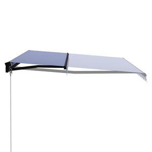 vidaXL Retractable Awning Manual 450 x 300 cm Blue and White