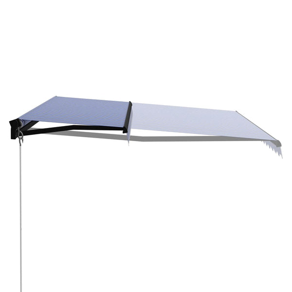 vidaXL Retractable Awning Manual 450 x 300 cm Blue and White