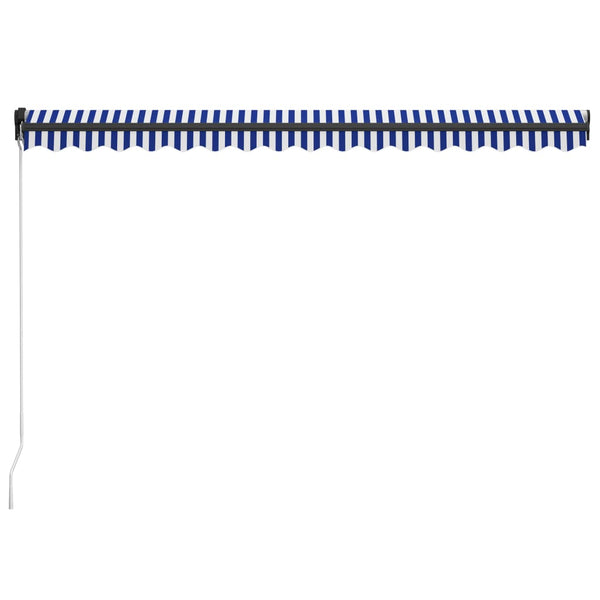 vidaXL Retractable Awning Manual 450 x 300 cm Blue and White