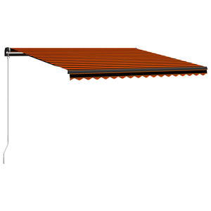 vidaXL Retractable Awning Manual 450 x 300 cm Orange and Brown