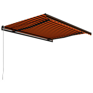 vidaXL Retractable Awning Manual 450 x 300 cm Orange and Brown