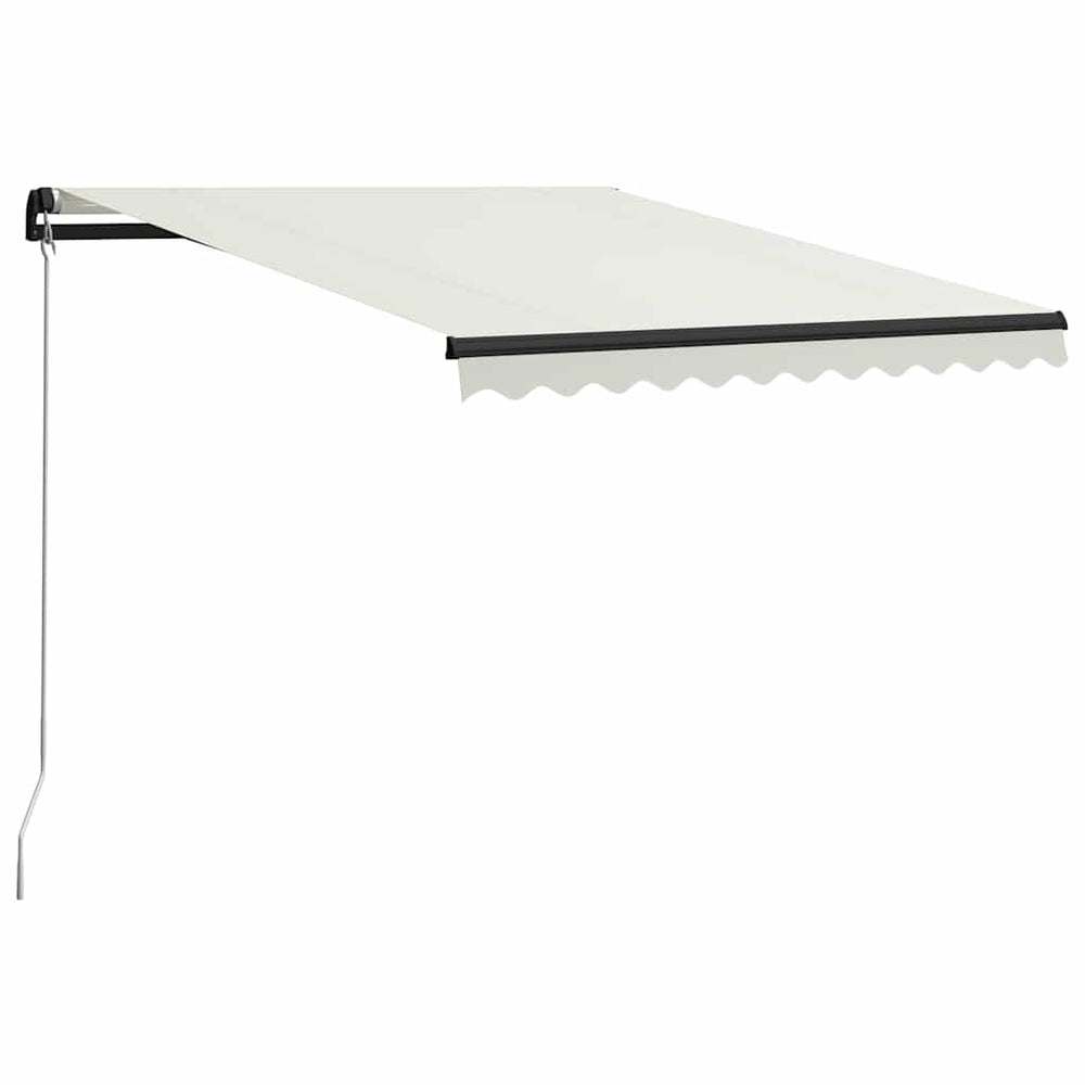 vidaXL Manual Retractable Awning with LED 300x250 cm Cream