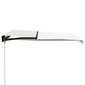vidaXL Manual Retractable Awning with LED 300x250 cm Cream