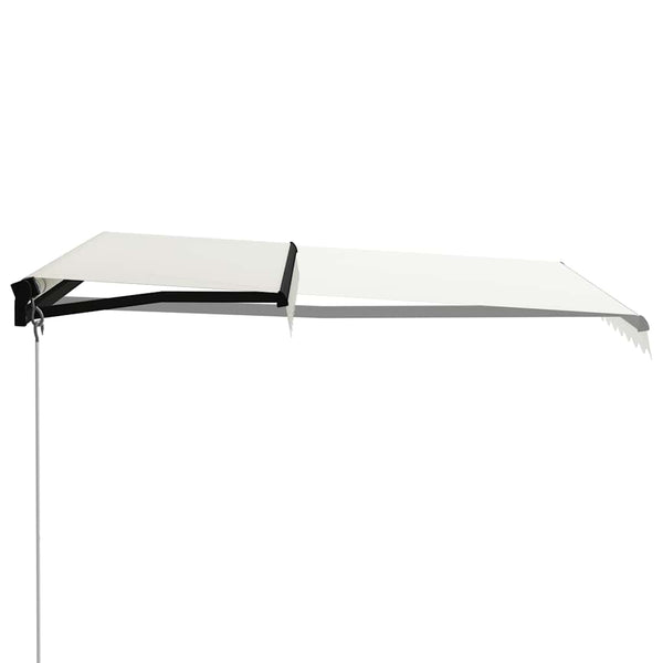 vidaXL Manual Retractable Awning with LED 300x250 cm Cream